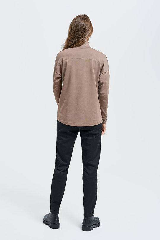 Modal jersey long sleeve top 5 | BROWN/BORDEAUX | Audimas