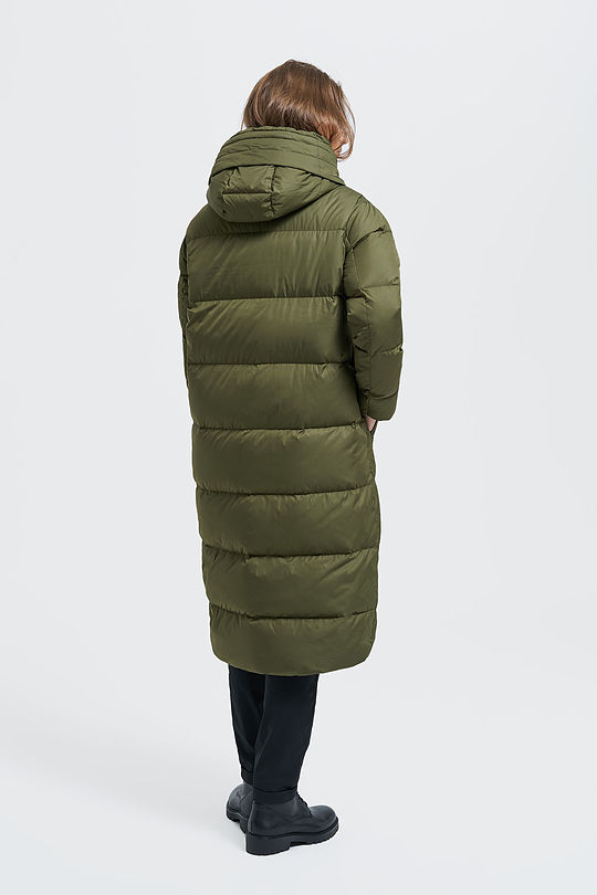 Lightweight puffer long down coat 8 | GREEN/ KHAKI / LIME GREEN | Audimas
