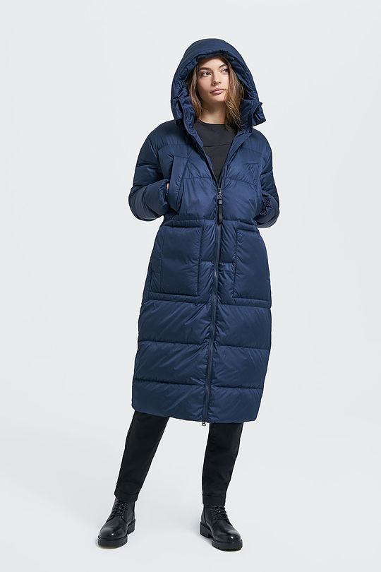 Lightweight puffer long down coat 6 | BLUE | Audimas