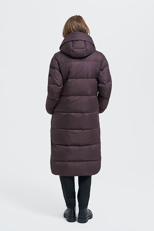 Lightweight puffer long down coat 6 | BROWN/BORDEAUX | Audimas