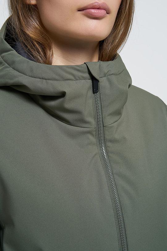 Long water resistant Thermore insulated parka 3 | GREEN/ KHAKI / LIME GREEN | Audimas