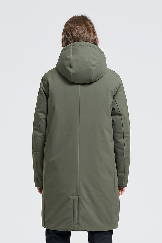Long water resistant Thermore insulated parka 2 | GREEN/ KHAKI / LIME GREEN | Audimas