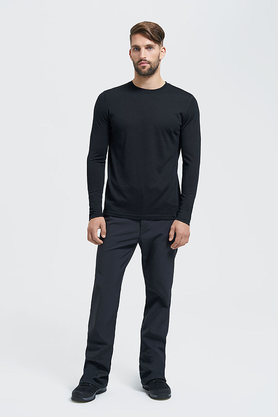 Fine merino wool long sleeve top 4 | BLACK | Audimas