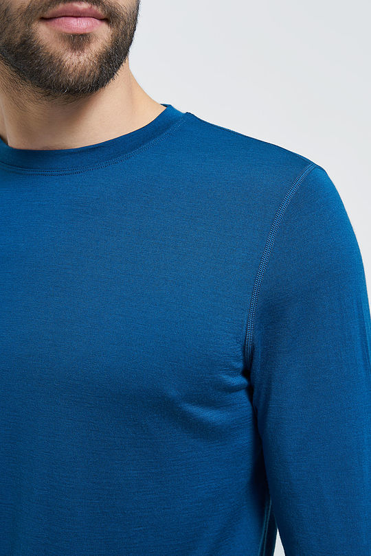 Fine merino wool long sleeve top 3 | BLUE | Audimas