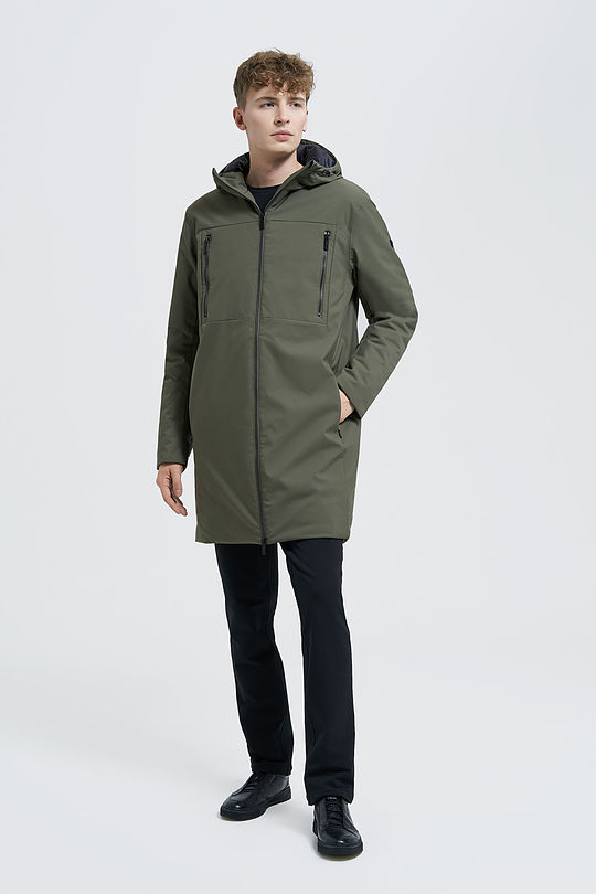 Long rain protective Thermore insulated parka 6 | GREEN/ KHAKI / LIME GREEN | Audimas