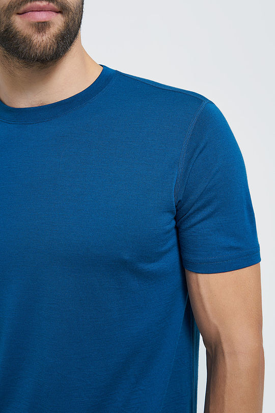 Fine merino wool short sleeve top 3 | BLUE | Audimas
