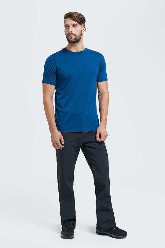 Fine merino wool short sleeve top 4 | BLUE | Audimas