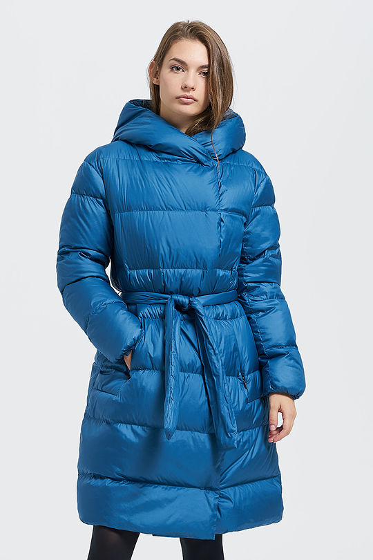 Lightweight puffer long down jacket 1 | BLUE | Audimas