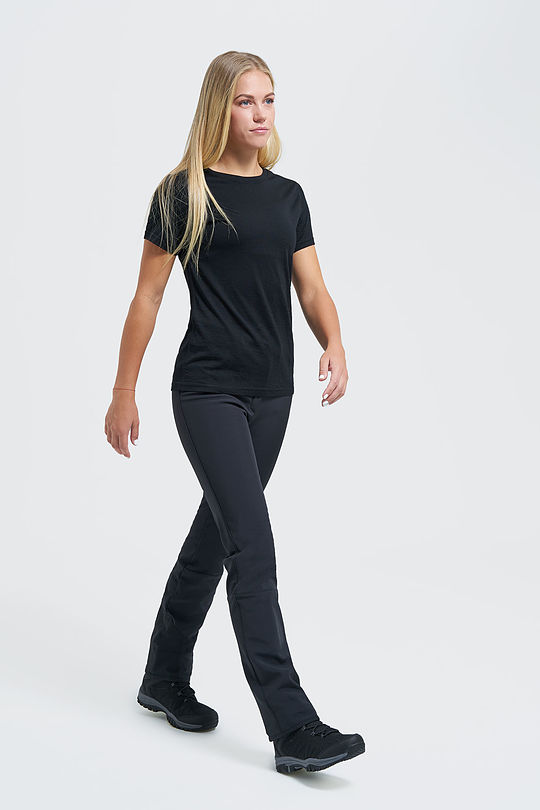 Fine merino wool short sleeve top 4 | BLACK | Audimas