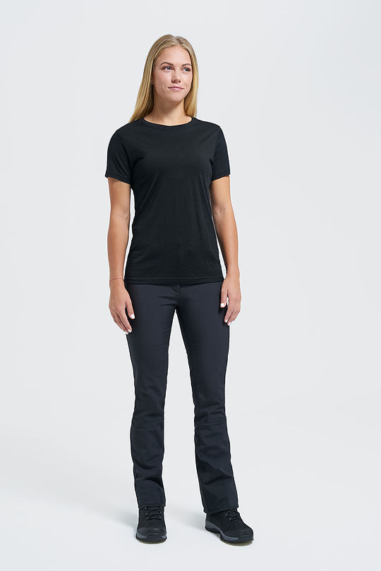 Fine merino wool short sleeve top 5 | BLACK | Audimas