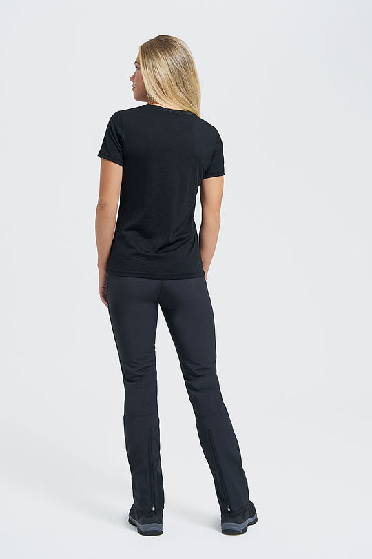 Fine merino wool short sleeve top 6 | BLACK | Audimas