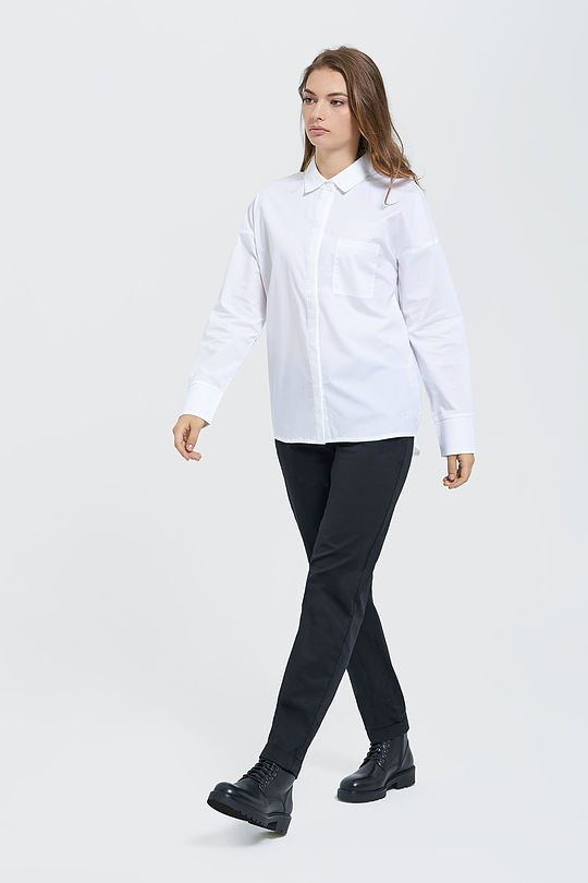 Stretch cotton shirt 5 | WHITE | Audimas