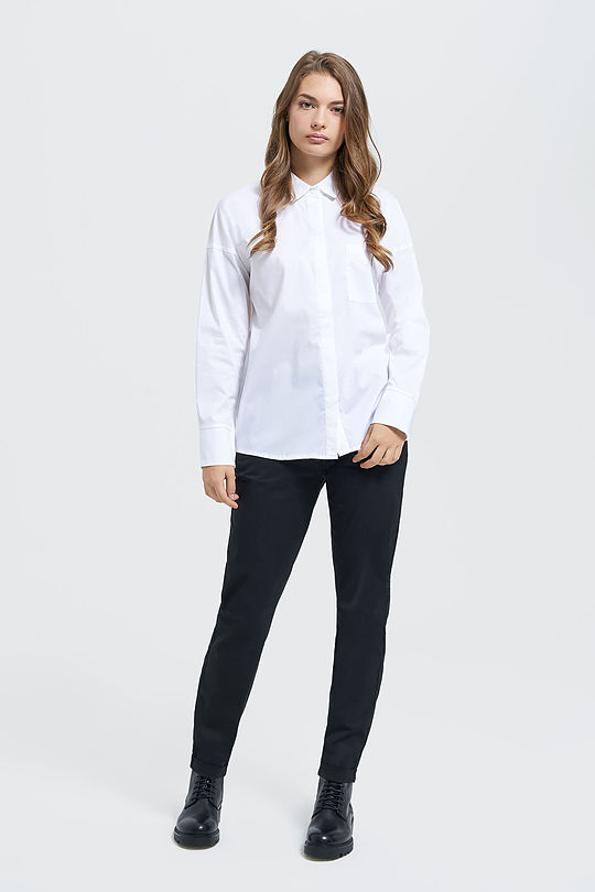 Stretch cotton shirt 6 | WHITE | Audimas