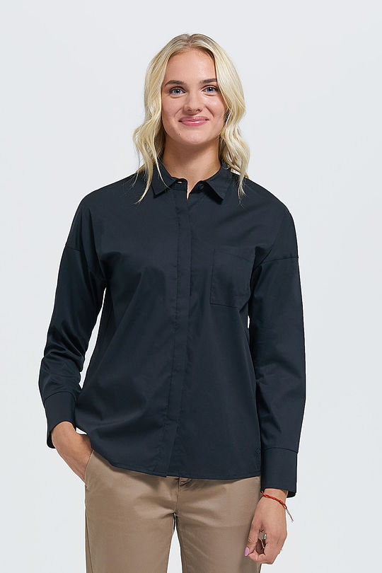 Stretch cotton shirt 1 | BLACK | Audimas