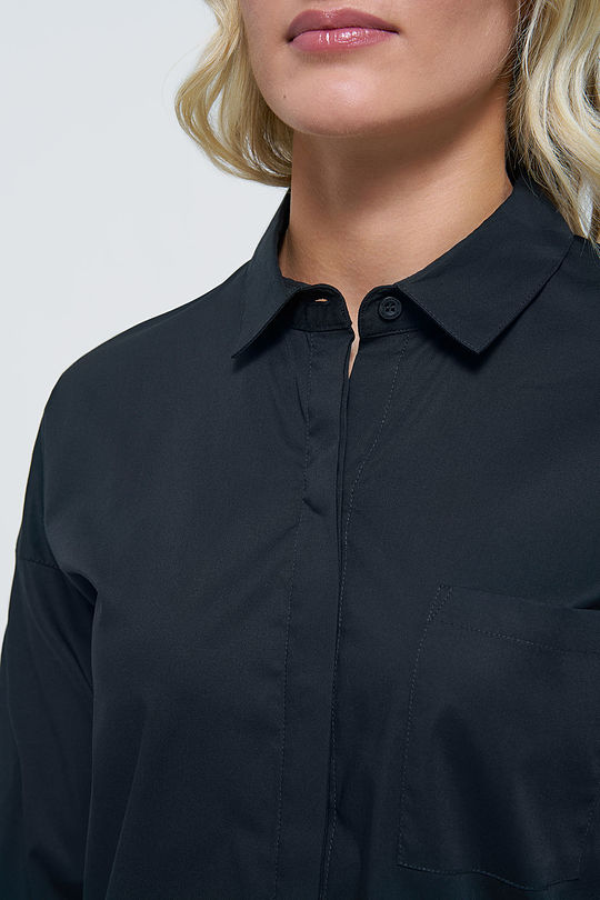 Stretch cotton shirt 3 | BLACK | Audimas