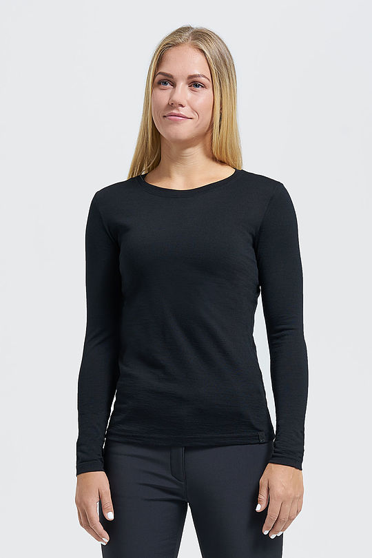 Fine merino wool long sleeve top 1 | BLACK | Audimas