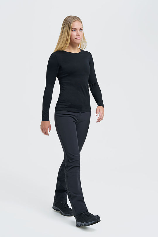 Fine merino wool long sleeve top 4 | BLACK | Audimas