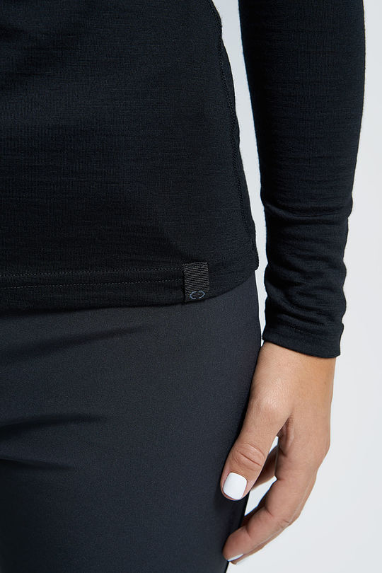 Fine merino wool long sleeve top 3 | BLACK | Audimas