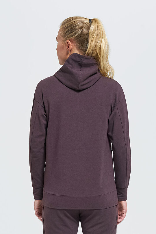 Modal cotton terry zip-through hoodie 2 | BROWN/BORDEAUX | Audimas