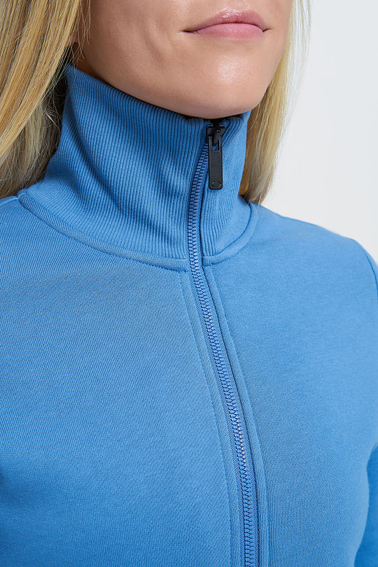 Brushed cotton zip-through jacket 3 | BLUE | Audimas