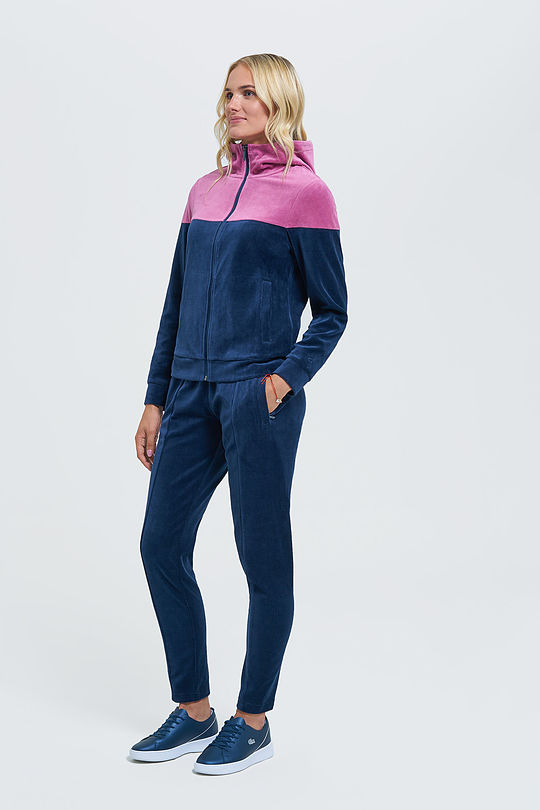 Cotton velour zip-through hoodie 5 | RED/PINK | Audimas