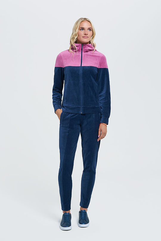 Cotton velour zip-through hoodie 6 | RED/PINK | Audimas