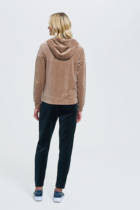 Cotton velour zip-through hoodie 7 | BROWN/BORDEAUX | Audimas
