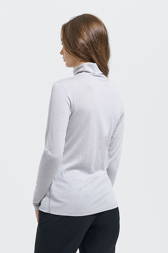 Fine merino wool long sleeve roll-neck top 2 | GREY/MELANGE | Audimas
