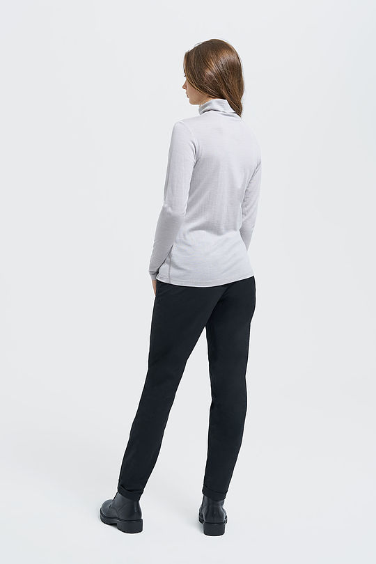 Fine merino wool long sleeve roll-neck top 5 | GREY/MELANGE | Audimas