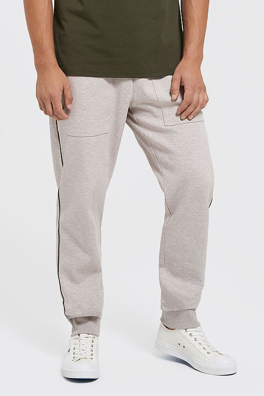 Pique cotton loose fit sweatpants 1 | GREY/MELANGE | Audimas