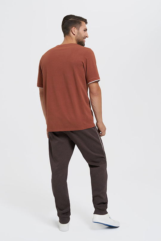 Pique cotton loose fit sweatpants 6 | BROWN/BORDEAUX | Audimas