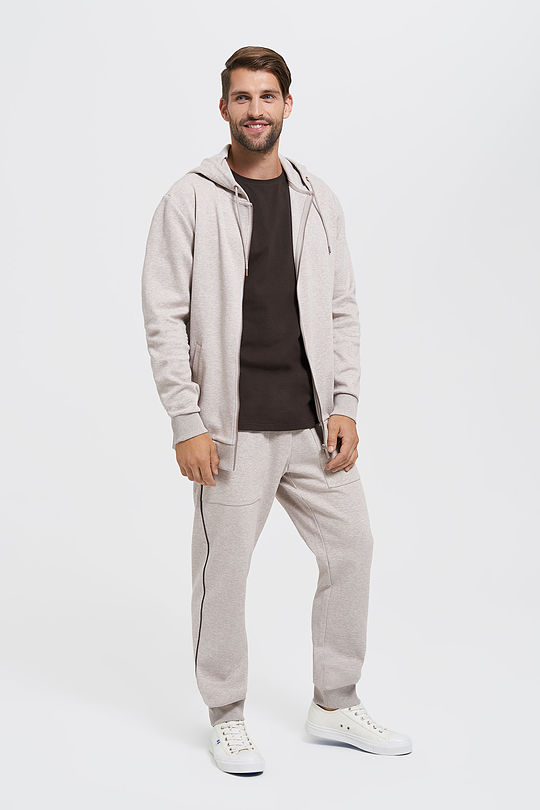 Pique cotton zip-through hoodie 4 | GREY/MELANGE | Audimas