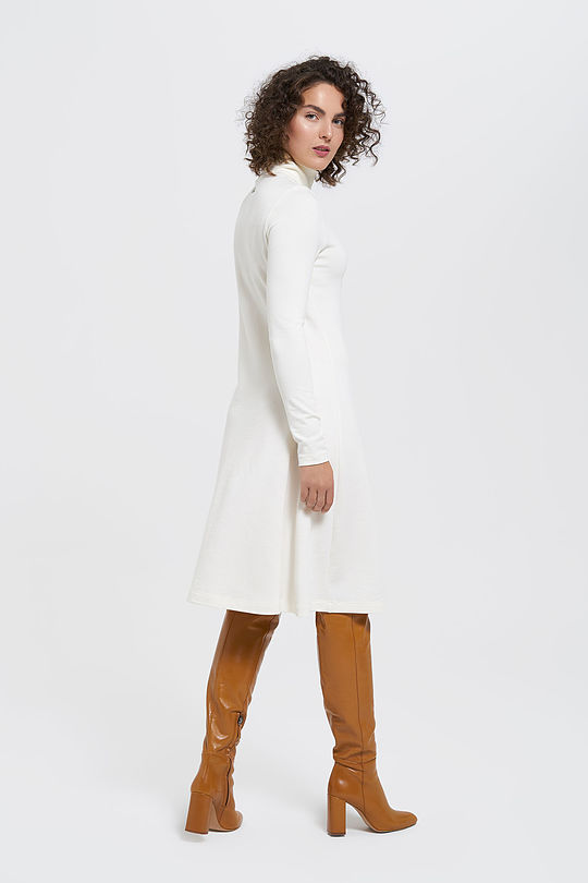 High neck merino wool mix midi dress 5 | WHITE | Audimas