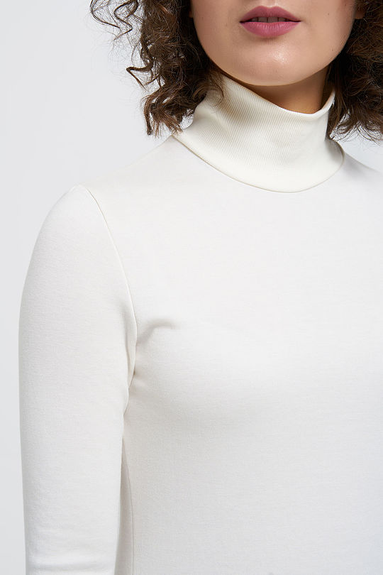 High neck merino wool mix midi dress 3 | WHITE | Audimas