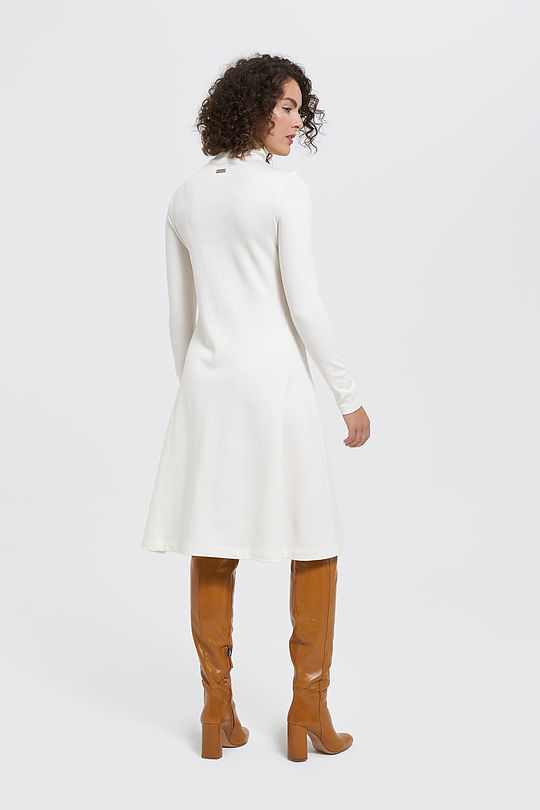 High neck merino wool mix midi dress 6 | WHITE | Audimas