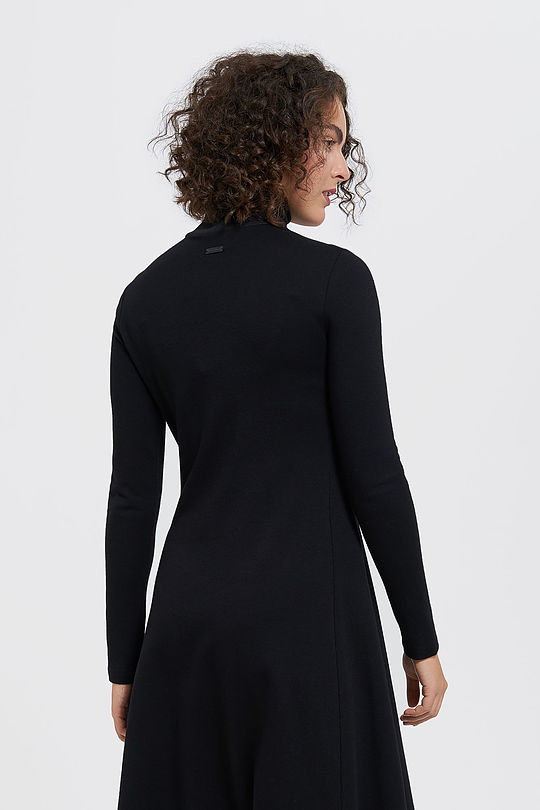 High neck merino wool mix midi dress 2 | BLACK | Audimas