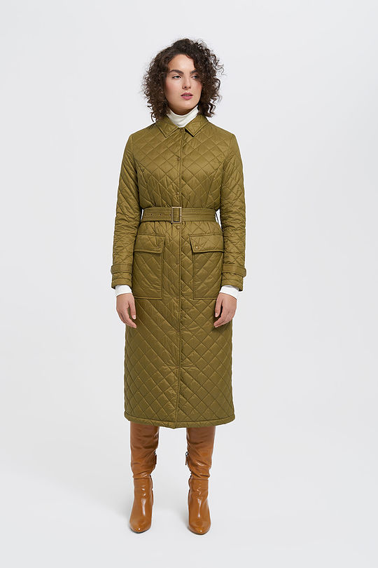 Long Thermore insulated coat 6 | GREEN/ KHAKI / LIME GREEN | Audimas