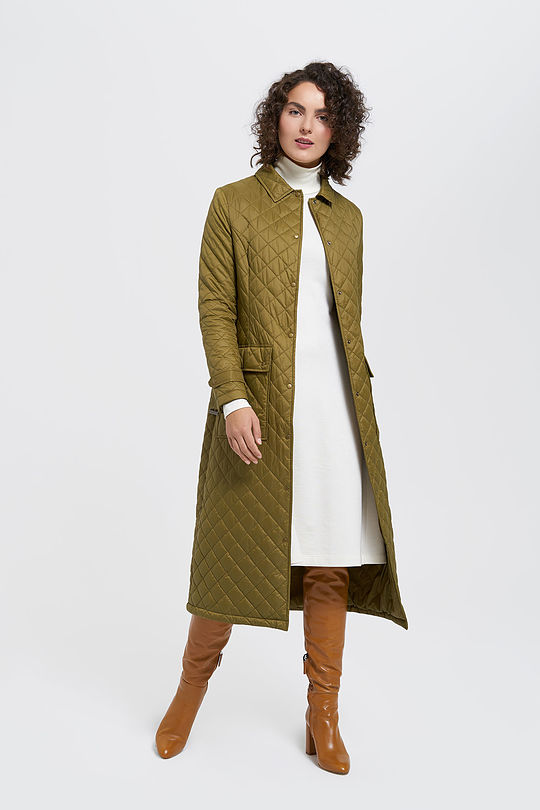 Long Thermore insulated coat 5 | GREEN/ KHAKI / LIME GREEN | Audimas