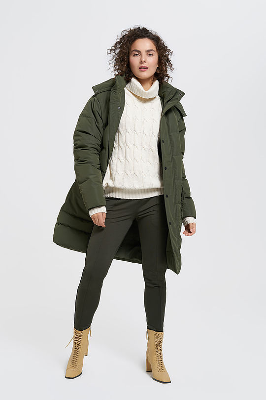 Oversized puffer long down jacket 8 | GREEN/ KHAKI / LIME GREEN | Audimas