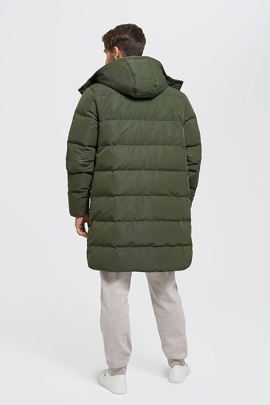 Oversized puffer long down jacket 7 | GREEN/ KHAKI / LIME GREEN | Audimas