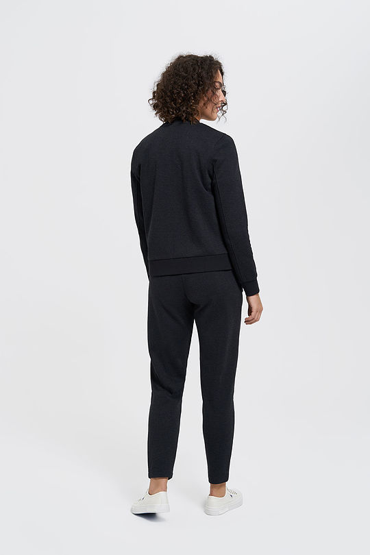 Cotton zip-through bomber sweatshirt 7 | BLACK | Audimas