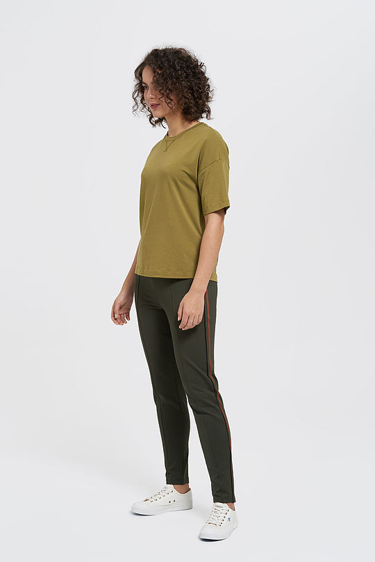Relaxed fit modal-cotton t-shirt 4 | GREEN/ KHAKI / LIME GREEN | Audimas