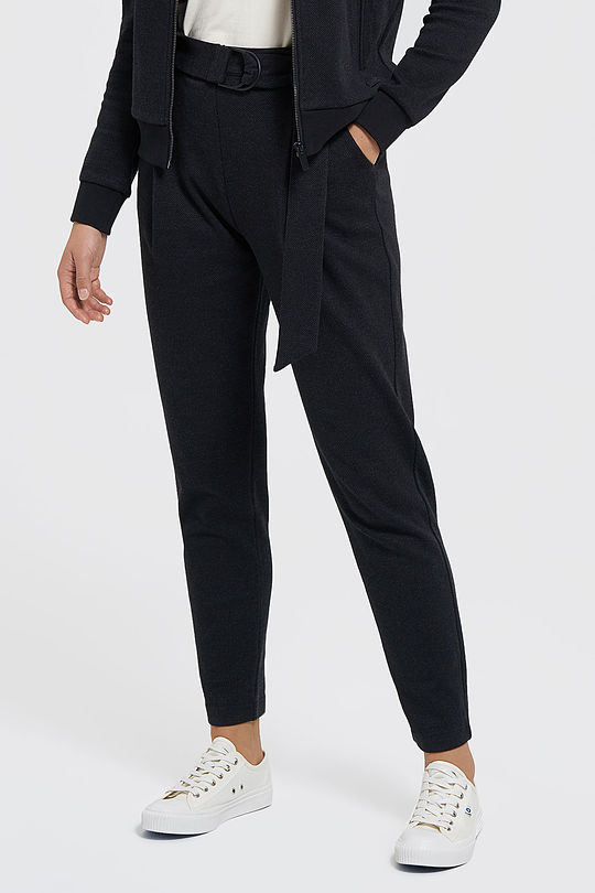 High waist belted pants 1 | BLACK | Audimas