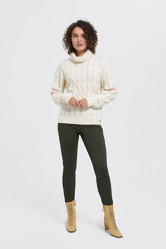 Chunky knit sweater with wool 5 | WHITE | Audimas