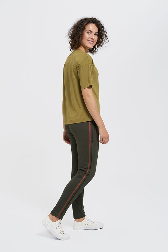 Sweatpants with side-stripe detail 6 | GREEN/ KHAKI / LIME GREEN | Audimas