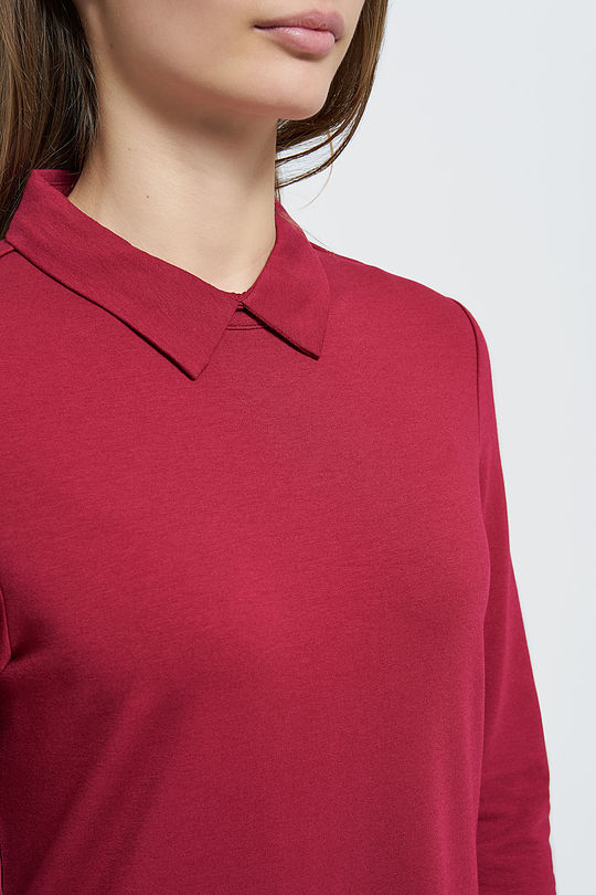 Modal-cotton terry midi dress 3 | RED/PINK | Audimas