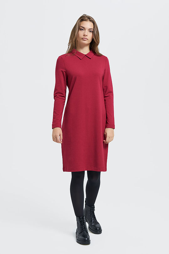 Modal-cotton terry midi dress 5 | RED/PINK | Audimas