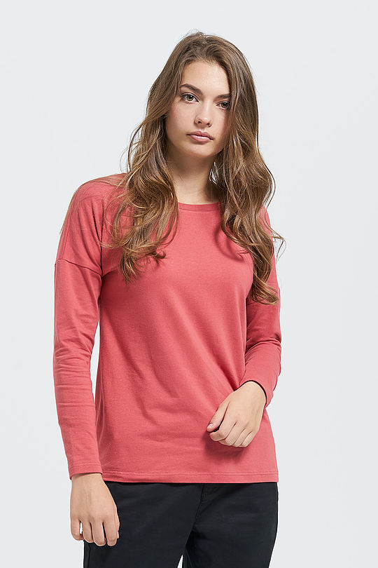 Cotton long sleeve tee 1 | RED/PINK | Audimas