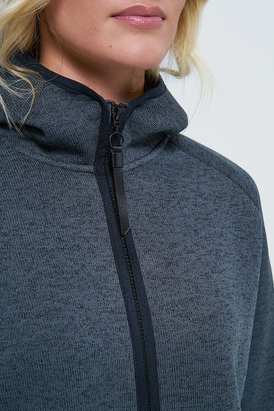 Warm fleece long zip-through jacket 3 | GREY/MELANGE | Audimas