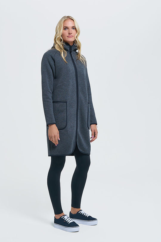 Warm fleece long zip-through jacket 5 | GREY/MELANGE | Audimas